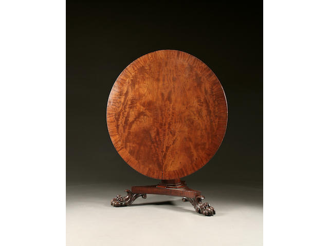 A William IV mahogany tilt-top centre or breakfast table