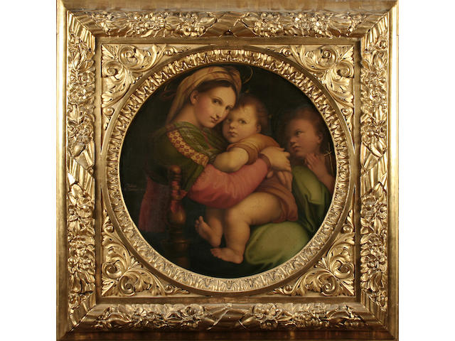 Carlo Falcini after Raphael, (19th century) The Madonna della Sedia, 74cm (29") (diam.)