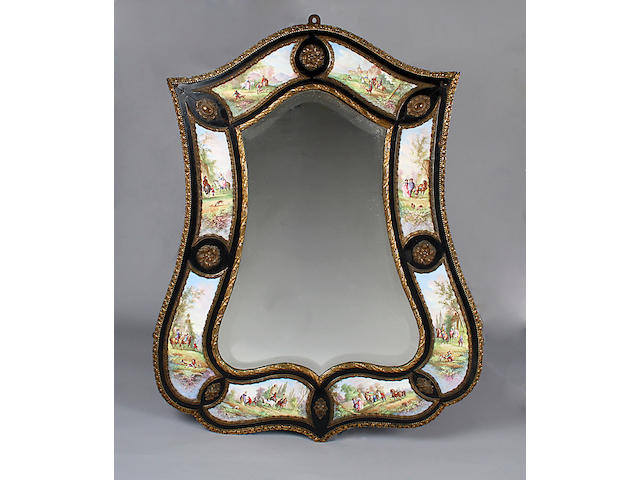A 19th century ebonised wall mirror