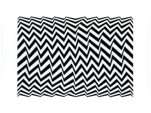 Bridget Riley (British, b.1931) Untitled (Fragment 3), 1965, screenprint on plexiglas, from an edition of 75, signed, (I)60.3x 78.9cm (24 x 31in), plexiglas 62.2 x 80.5cm (24 1/2 x 31 3/4in)
