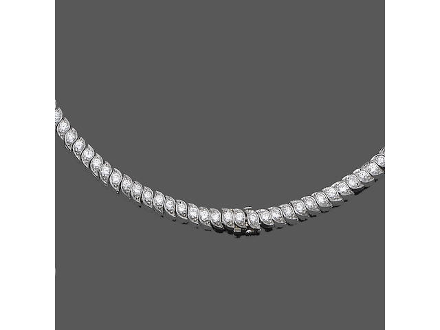 A diamond line necklace,