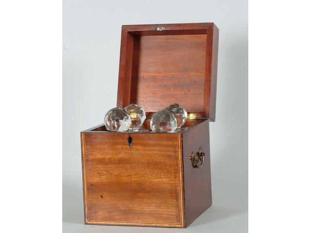 An early 19th Century mahogany decanter box