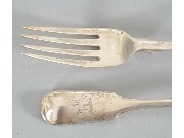 A set of eight Victorian dinner forks Mayer, Exeter 1850,  (8)