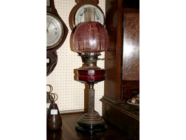 A late Victorian oil lamp,