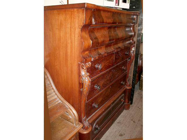 A large Victorian mahogany chest,