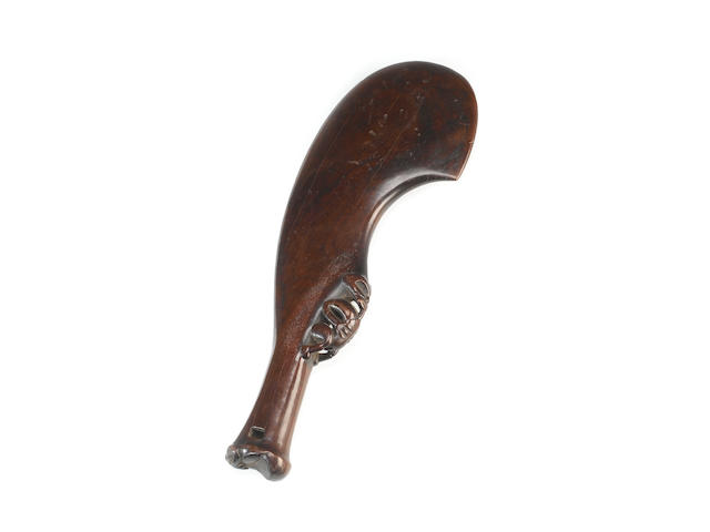 A Maori wood handclub, wahaika 38.5 cm.