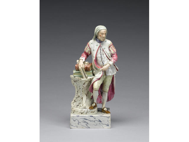 A Ralph Wood II pearlware figure of Chaucer, circa 1800