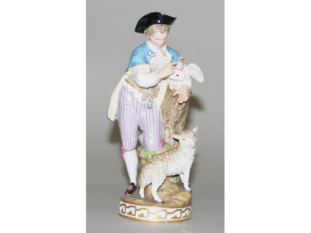 A Meissen figure of a shepherd