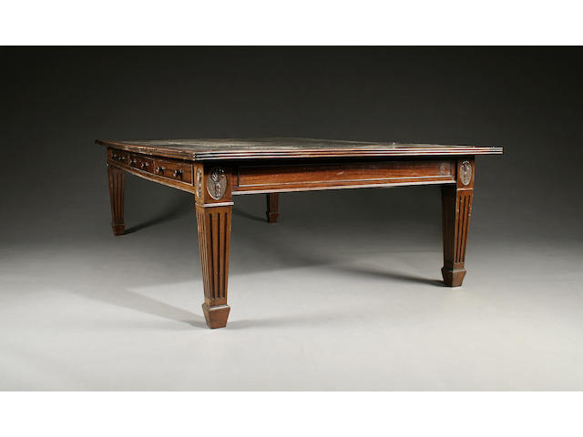 A large early 20th Century mahogany boardroom table