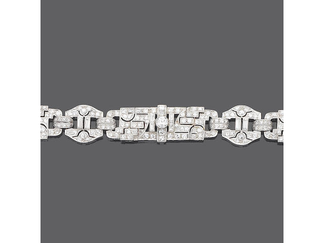 A diamond panel bracelet,