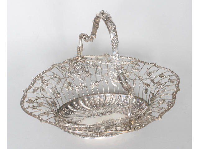 A George III swing handled basket By William Vincent, 1770,