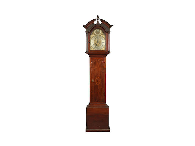 A mid 18th century mahogany-cased 8-day long-case clock by Robert Jones of Chester, sold with two weights, pendulum, key and winder