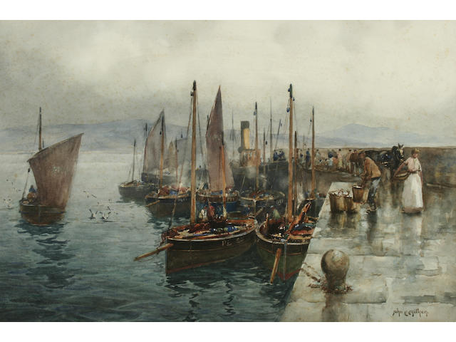 John Ernest Aitken (1881-1957) "The Fishing Fleet, Port St. Mary",