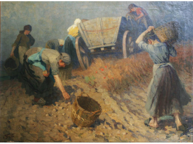 Martin Frost (1875-1928) German The potato harvest,
