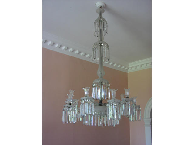 A 19th century cut glass chandelier