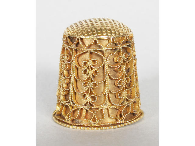 A gold thimble