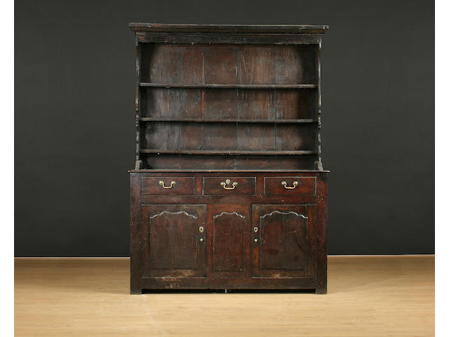 A mid 18th Century oak high dresser, North Wales