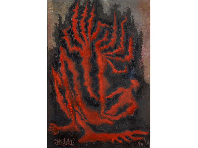 Sadequain (Pakistan, 1937-87) Red Cactus
