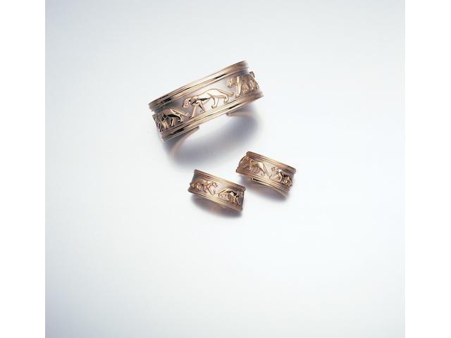 A panth&#232;re torque bangle and earclips, by Cartier