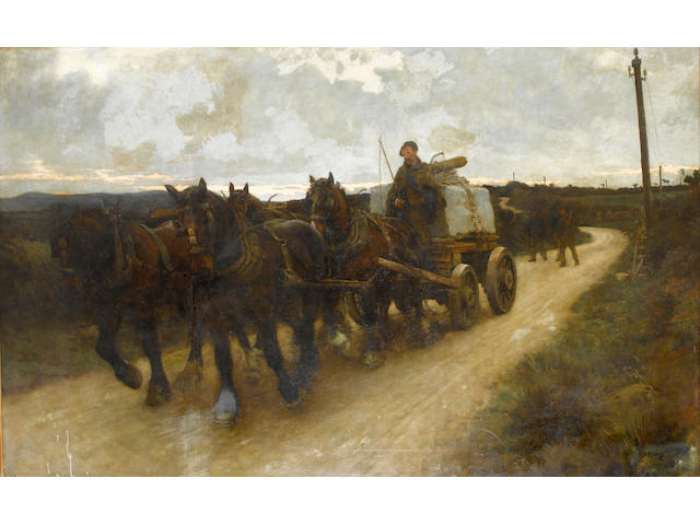 Stanhope Alexander Forbes, RA (British, 1857-1947) The Quarry Team 152.5 x 244 cm. (60 x 96 in.)