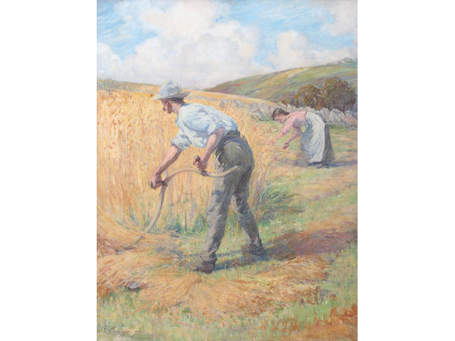 C H Thompson "The Harvesters", on canvas, signed and dated 1902, 90 x 69cm See front cover illustration
