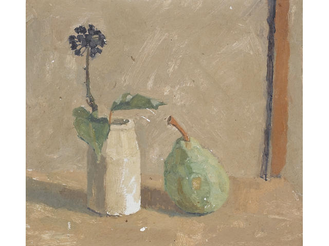 Euan Uglow (British, 1932-2000) Still Life 23.5 x 25.5 cm. (9 1/4 x 10 in.) (Painted in 1962 (according to a label verso))
