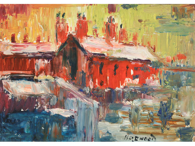 James Lawrence Isherwood (British, 1917-1988) "Snow Dwellings, Wigan",