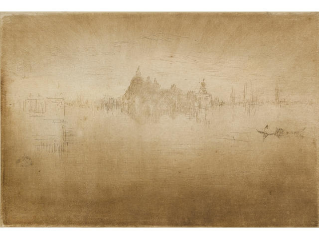 James Abbott McNeill Whistler (American, 1834-1903) Nocturne: Salute Etching, fifth and final state, on crisp cream laid, with thread margins and a tab lower left, unsigned; in good condition, 155 x 226mm (6 1/4 x 8 3/4in)(SH)