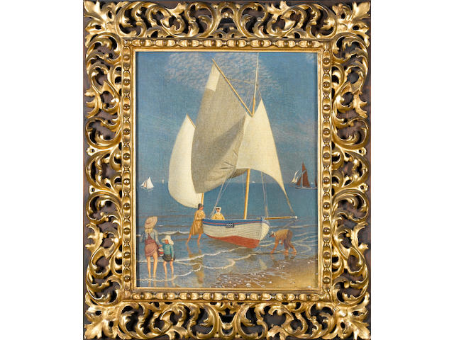 Joseph Edward Southall (British, 1861-1944) Sailing boats 45.7 x 35.5 cm. (18 x 14 in.)
