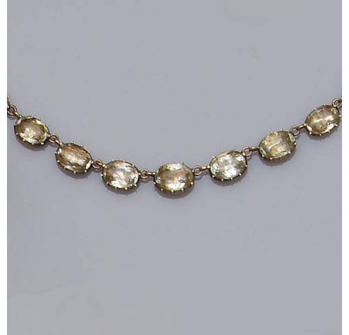 A colourless beryl rivi&#233;re necklace