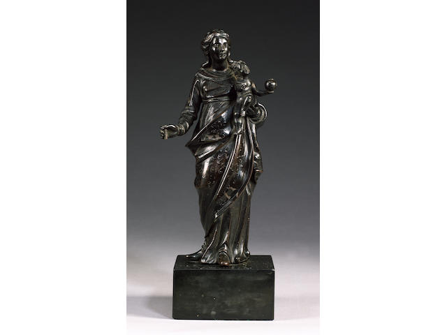 An early 17th century South German bronze group of the Virgin and Child