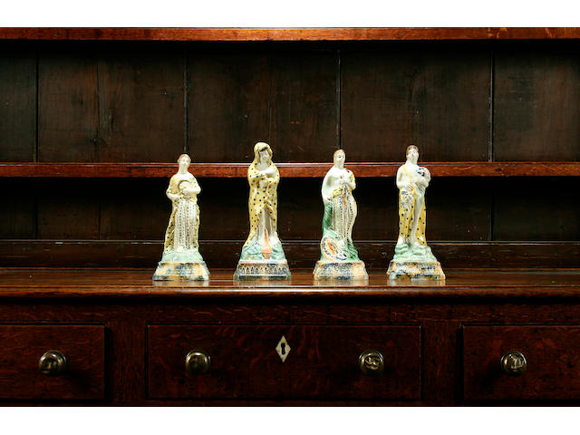 A set of four Pratt Ware figures emblematic of the Seasons, circa 1790