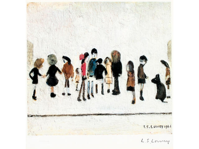 Laurence Stephen Lowry R.A. (British, 1887-1976) "Group of Children",
