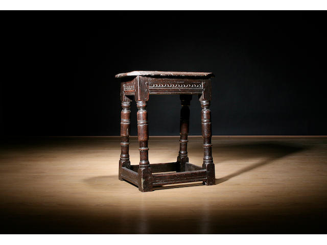 A mid 17th Century oak joint stool