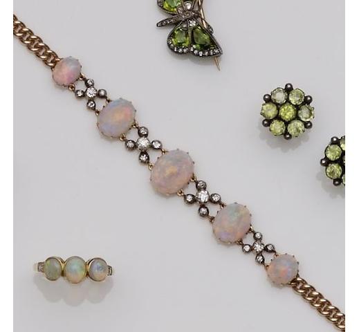 An opal and diamond bracelet