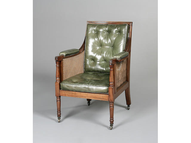A late Regency mahogany library chair
