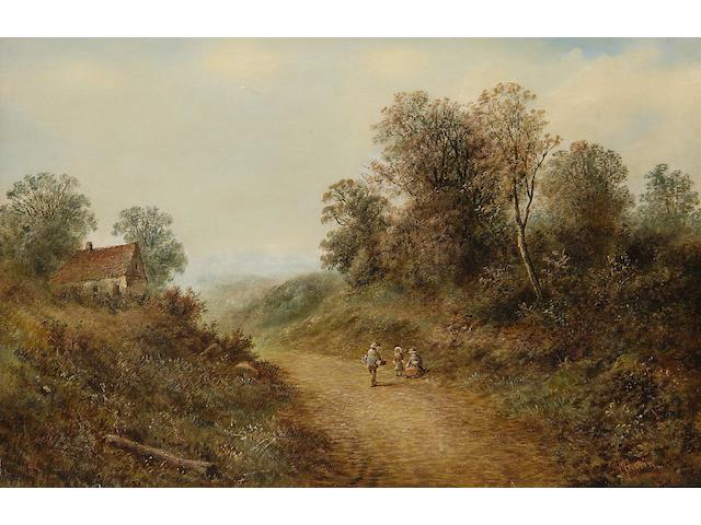 S. Martin (British, 19th century) Waldron Lane, Sussex, 51 x 76.5cm.