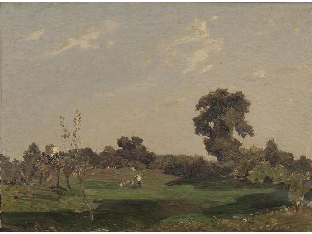 Emma Ciardi (Italian, 1879-1933) 'Sunlight and Shadow' (Label on verso inscribed "Sunlight and Shadow by Emma Ciardi")