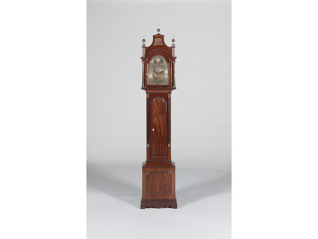 A small 20th century mahogany longcase clock Signed Stephen Rimbault