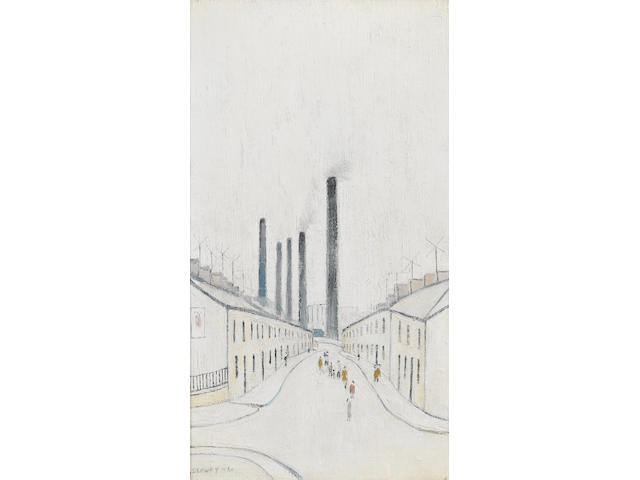 Laurence Stephen Lowry R.A. (British, 1887-1976) Street in Cwm, South Wales 45.7 x 25.4 cm. (18 x 10 in.)