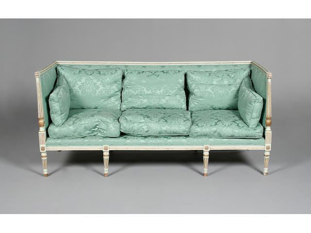 A George III painted and gilt sofa