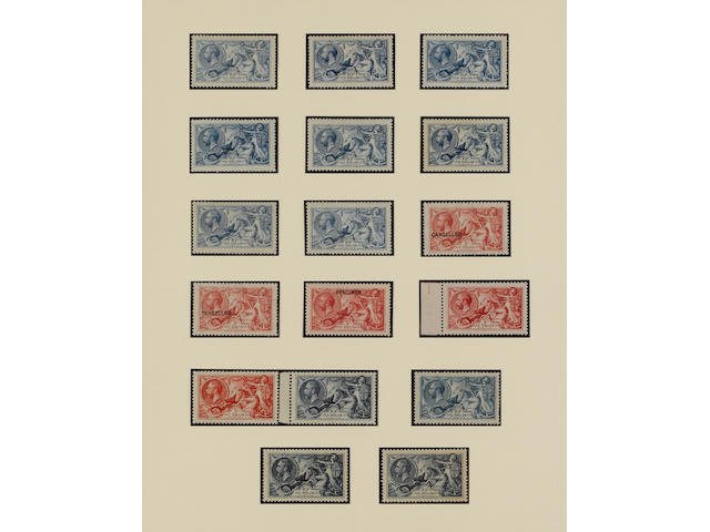 1915 De La Rue: 10/- pale blue, o.g., fine