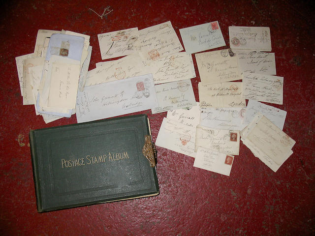 A late 19th century Lincoln cloth bound stamp album