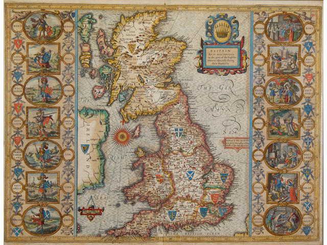 GREAT BRITAIN - HEPTARCHY SPEED (JOHN) Britain as it was Devided in the Tyme of the Englische Saxons