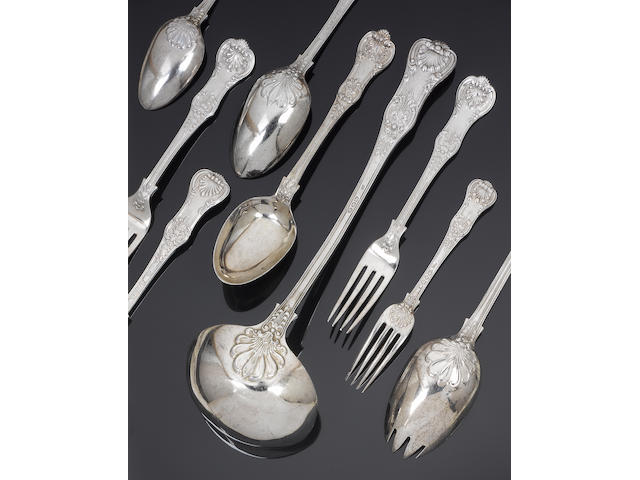 A silver collected Queen's pattern table service of flatware, varying maker's,