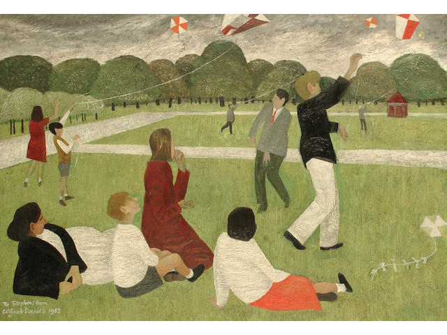 Alfred Daniels (British, born 1924) Kite flying in Kensington