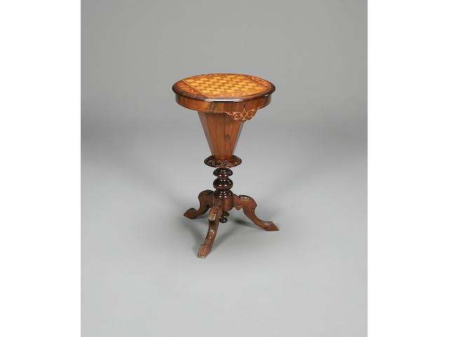 A Victorian games games/sewing table,