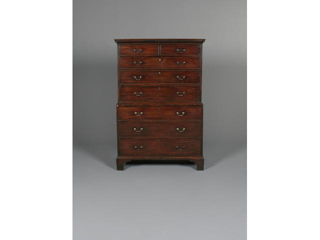 A George III mahogany chest on chest