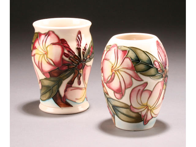 Two Moorcroft 'Frangipane' vases