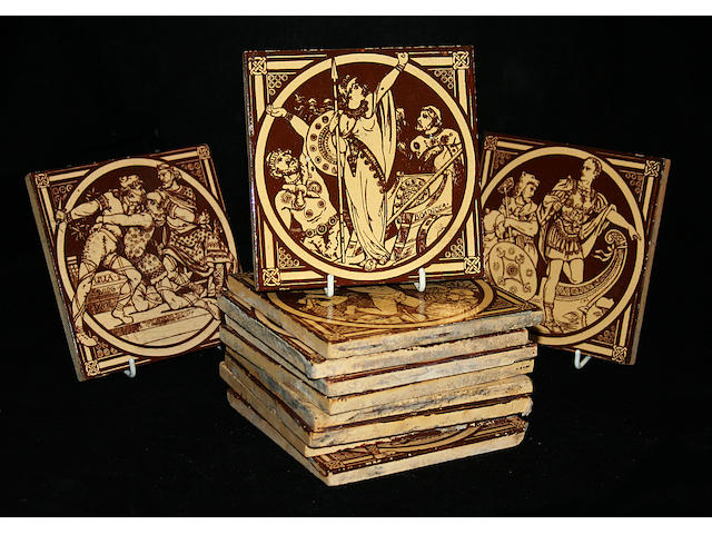 A collection of Minton tiles by Moyr Smith